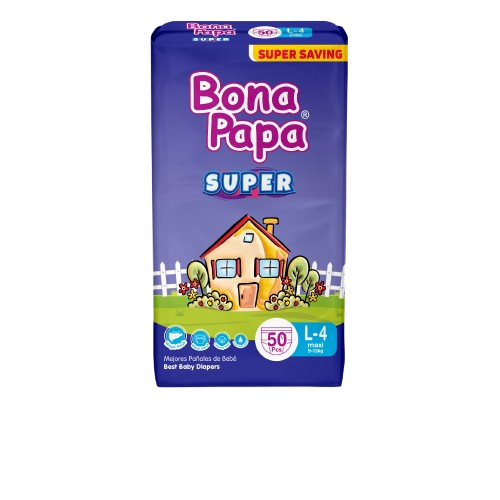 Bona Papa Super Diapers - Super Economy Pack - Large Size 4 - 50 Pcs