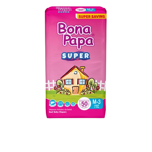 Bona Papa Super Diapers - Super Economy Pack - Medium Size 3 - 50 Pcs