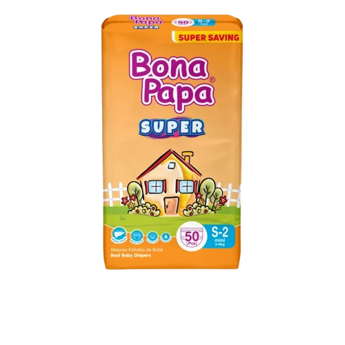Bona Papa Super Diapers – Super Economy Pack – Size 2 Small (50 Pcs)