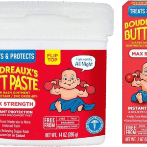 Boudreaux's Butt Paste Maximum Strength Diaper Rash Cream, Ointment for Baby, 2 oz Tube & 14 oz Jar