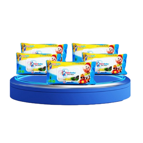 Carebaby Baby Wipes – Pack of 5 (80 Wipes Each) Gentle, Alcohol-Free, Skin-Friendly