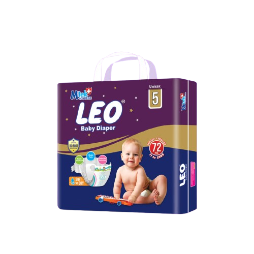 Leo Baby Diapers – Size 5 (X-Large) – Super Mega Pack (72 Pcs)