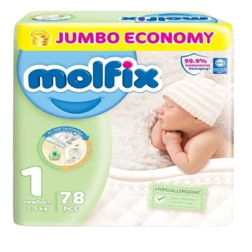 Molfix Diapers Size 1 Newborn 2-5kg (44 Pieces)