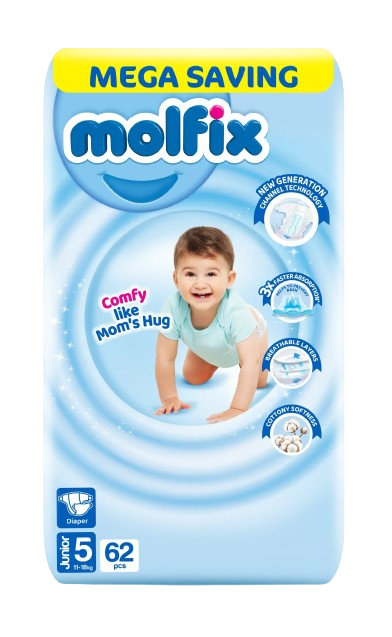 Molfix Diapers XL Size 5 62 Pcs