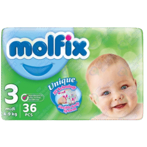 Molfix Midi Twin Size 3 Diapers – 36 Pcs 4–9 kg Babies