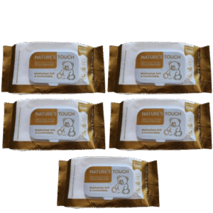 Pack Of 5 Nature Touch Cotton Baby Wipes (Each Pack 70 Sheets)