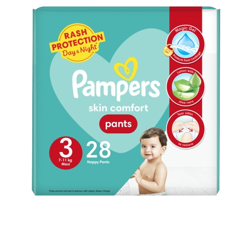 Pampers Pants Baby Diapers (Size 3 Medium, 28 Pcs)