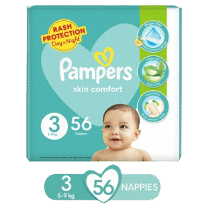 Pampers Taped Baby Diapers (Size 3 Medium, 56 Pcs)