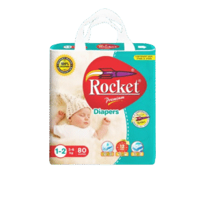 Rocket Diapers Size 1-2 Small Jumbo Pack – 80 Pcs For 3–8 kg Babies Ultra Absorbent & Soft