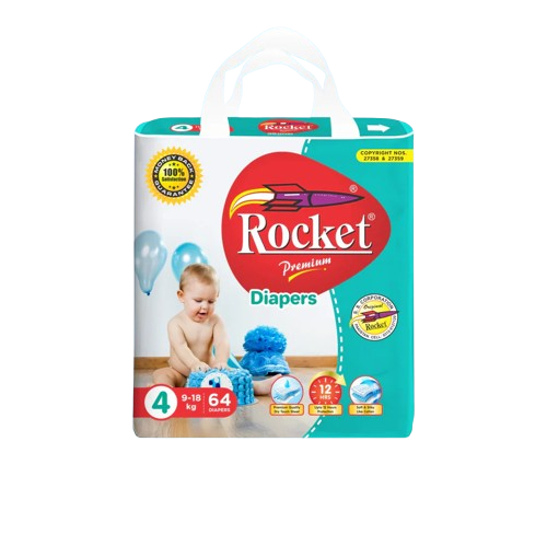 Rocket Diapers Size 4 Large Jumbo Pack 64Pcs