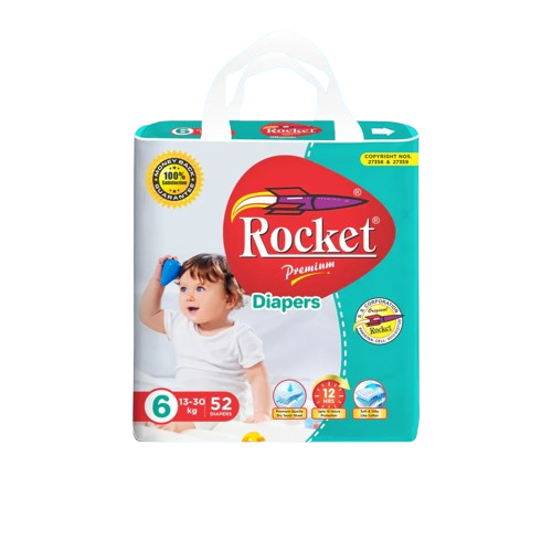 Rocket Diapers Size 6 XXL Jumbo Pack 52 Pcs
