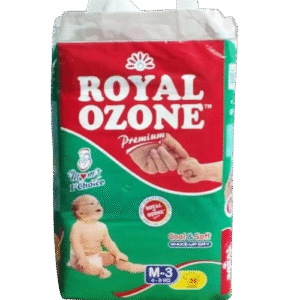 Royal Ozone Premium Baby Diapers Medium 50 Pcs (5-12Kg) - Ultra Soft & Leak-Proof