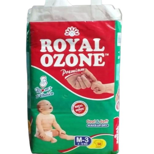 Royal Ozone Premium Baby Diapers Medium 50 Pcs (5-12Kg) - Ultra Soft & Leak-Proof