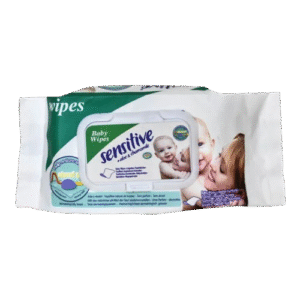 Sensitive Baby Wipes – 70 Cotton Wet Wipes Gentle & Alcohol-Free