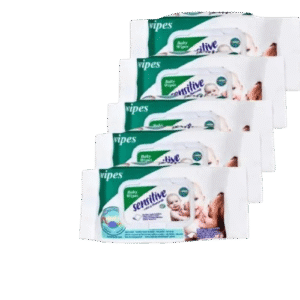 Sensitive Baby Wipes – Pack of 5 (70 Sheets Each) | Gentle, Alcohol-Free Wet Wipes