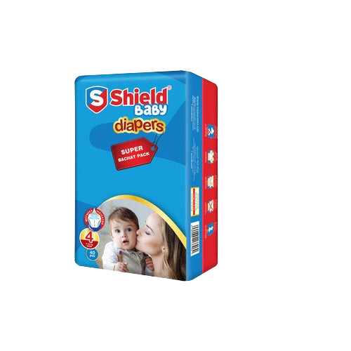 Shield Baby Diapers Large Size 4 (7–18kg) – 40 Diapers