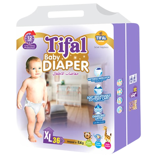 Tifal Diapers XL – Size 5 36 Pcs 12–17 KG Ultra Absorbent, Soft, and Comfortable