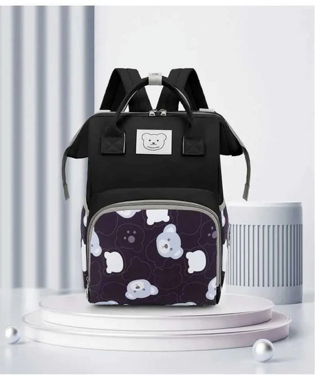 Baby Diaper Bag Backpack (Waterproof) – Bear Black Sunshine