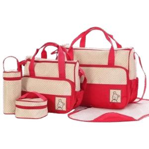 Baby Diapers Bag 5Pcs Set Red