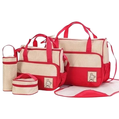 Baby Diapers Bag 5Pcs Set Red