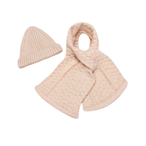 Baby Cap & Scarf Set (Peach - 002)