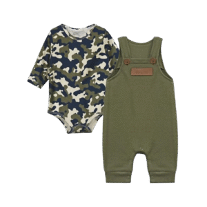 Baby Fleece Romper Set (Olive Green)