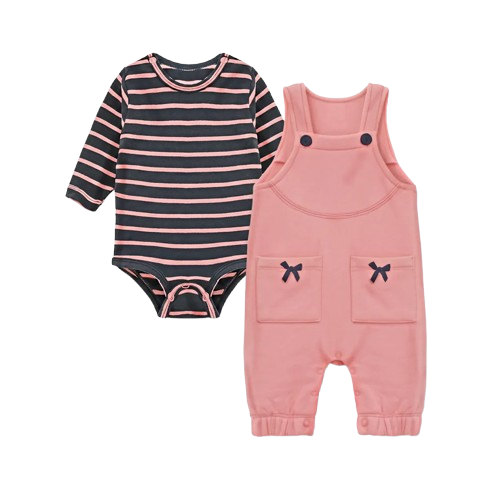 Baby Fleece Romper Set (Pink)