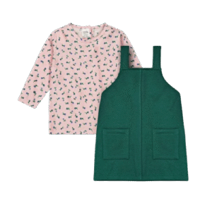 Girls Fleece Frock & Shirt Set (Jade Green)
