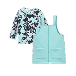 Girls Fleece Frock & Shirt Set (Mint - 001)