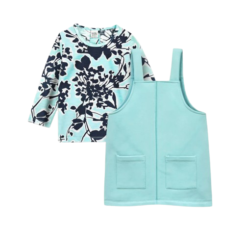 Girls Fleece Frock & Shirt Set (Mint - 001)